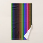 Arc-en-ciel et rayures noires (Serviette à main)
