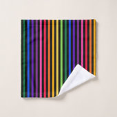 Arc-en-ciel et rayures noires (Gant de toilette)