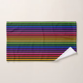 Arc-en-ciel et rayures noires (Serviette à main)