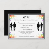 Arc-en-ciel fleurit Gay Wedding Carte RSVP (Devant / Derrière)