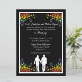 Arc-en-ciel fleurit Gay Wedding Invitations (Debout devant)