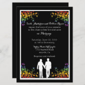 Arc-en-ciel fleurit Gay Wedding Invitations (Devant / Derrière)