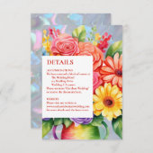 Arc-en-ciel Fleurs colorées Détails Cartes de boît (Devant / Derrière)