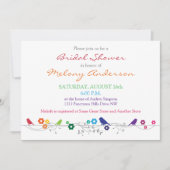 Arc-en-ciel Fleurs d'oiseau nuptiale Invitation à  (Devant)