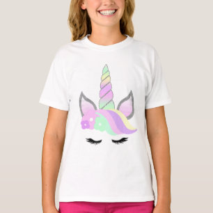 Arc-en-ciel Floral Unicorn T-shirts pour enfants