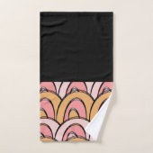 Arc-en-ciel Groovy Motif Orange Rose (Serviette à main)