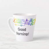 Arc-en-ciel Happy Campers Latte Mug personnalisé (Angle gauche)