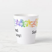 Arc-en-ciel Happy Campers Latte Mug personnalisé (Devant)
