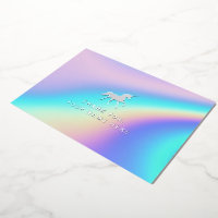 Arc-en-ciel holographique | Unicorn Merci Cartes