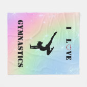 Arc-en-ciel "I Love Gymnastique" Couverture en pol (Devant (Horizontal))