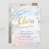 Arc-en-ciel Invitation Pastel Colorful Magie (Devant / Derrière)