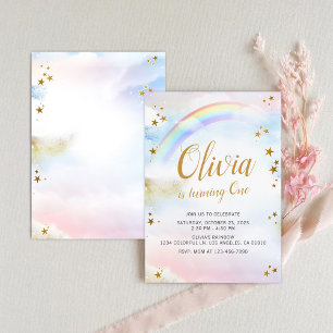 Arc-en-ciel Invitation Pastel Colorful Magie