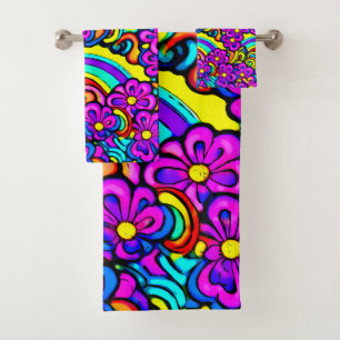 Arc-en-ciel Jardin Floral Cartoon pourpre