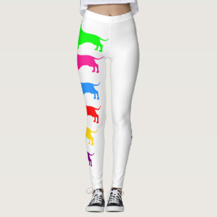 Arc en ciel Leggings Dachshund Pantalons colorés D