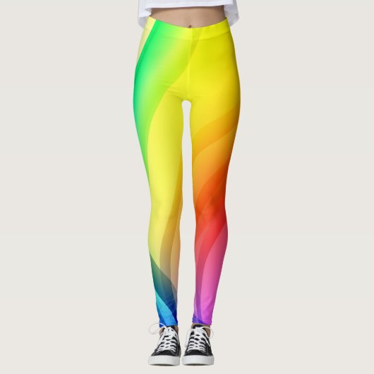 Arc-en-ciel Leggings d'art Abstrait (Devant)