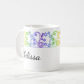Arc-en-ciel Leo Star Signal Bordure Mug personnali (Devant gauche)