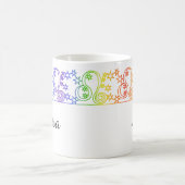 Arc-en-ciel Leo Star Signal Bordure Mug personnali (Centre)