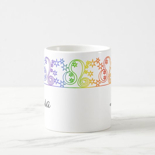 Arc-en-ciel Leo Star Signal Bordure Mug personnali (Centre)