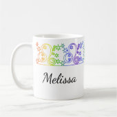 Arc-en-ciel Leo Star Signal Bordure Mug personnali (Gauche)