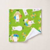 Arc-en-ciel Llama Donuts Enfants Serviettes de bai (Gant de toilette)