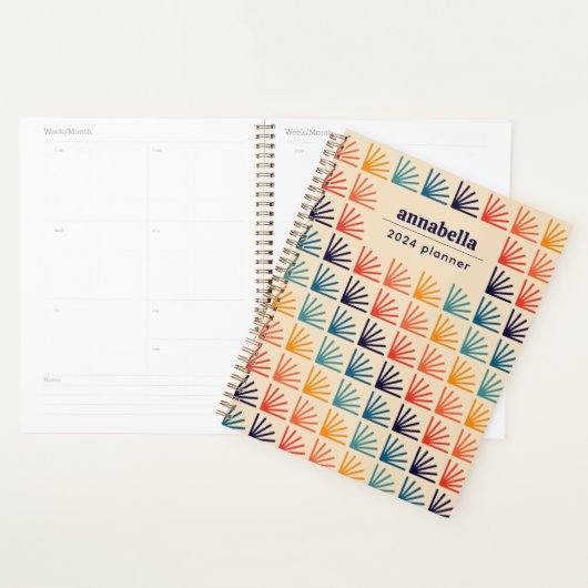 Arc-en-ciel Mid-Century Moderne Monogramme Motif (Devant avec enveloppe)