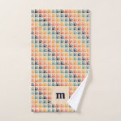 Arc-en-ciel Mid-Century Moderne Monogramme Motif (Serviette à main)