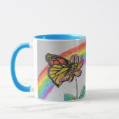 Arc-en-ciel Monarch Papillon Mug Blue (Gauche)