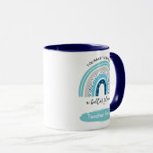 Arc-en-ciel Mugs Boho Blue Personnalisé (Devant droit)