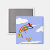 Arc en ciel Ninja Narwhal Magnet (Recto/Verso)