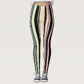 Arc-en-ciel Pastel rayures Leggings (Devant)