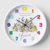 Arc en ciel Peter le lapin et amis Mur horloge (Recto)