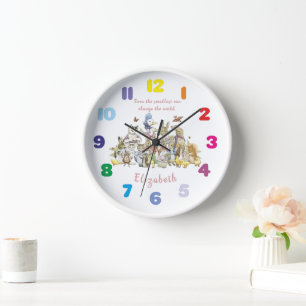Arc en ciel Peter le lapin et amis Mur horloge