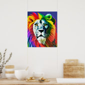 Arc-en-ciel, Poster d'Art numérique du lion-arc-en (Cuisine)