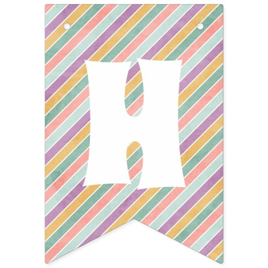 Arc-en-ciel rétro et marguerites bannière d'annive (Deuxième drapeau)