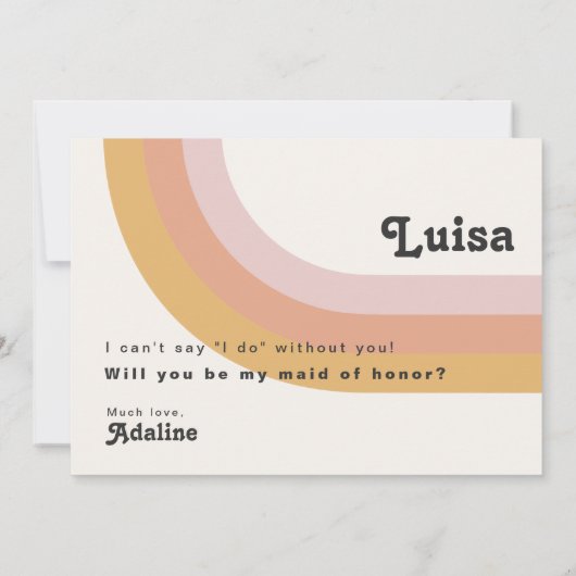 Arc-en-ciel rétro moderne | Carte de proposition d (Dos)