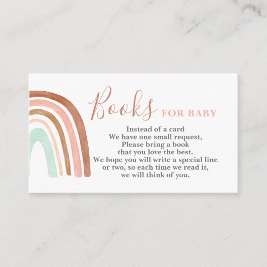 Arc-en-ciel rose apportez une carte de livre (Devant)