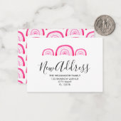 Arc-en-ciel rose Faire-part moderne (Devant/Arrière en situation)