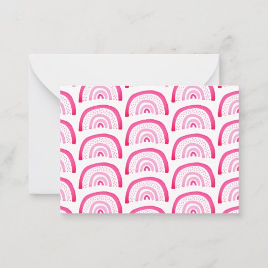 Arc-en-ciel rose Faire-part moderne (Dos)