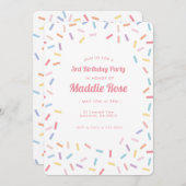 Arc-en-ciel rose sautiner Invitation Anniversaire (Devant / Derrière)