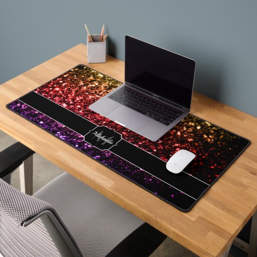 Arc-en-ciel rouge violet faux parties scintillant (Bureau 2)