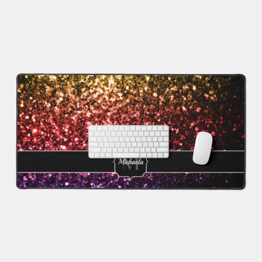 Arc-en-ciel rouge violet faux parties scintillant (Clavier et souris)