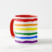 Arc-en-ciel rugueux rayures café Mug (Devant gauche)