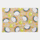 Arc-en-ciel, Soleil, Nuages, Serviette Beige De Cu (Horizontal)