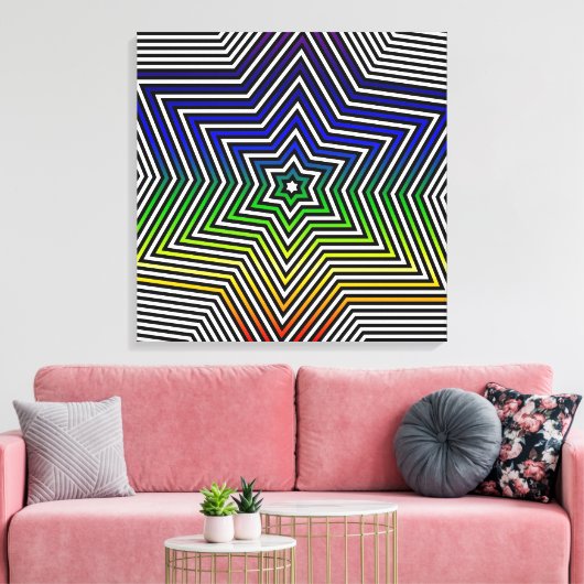 Arc en ciel Star bleu rouge jaune vert toile graph (Insitu(Salon))