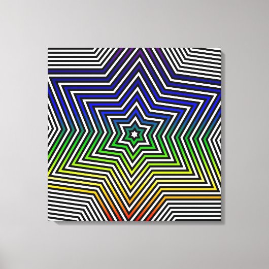 Arc en ciel Star bleu rouge jaune vert toile graph (Recto)