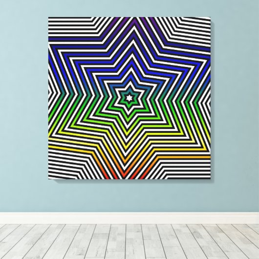 Arc en ciel Star bleu rouge jaune vert toile graph (Insitu (Plancher de Bois))