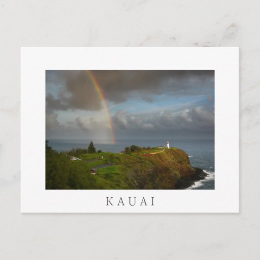 Arc en ciel sur le phare de Kilauea Carte postale (Devant)