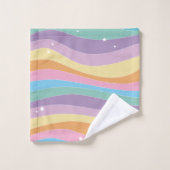 Arc-en-ciel tendance cool, Étoiles (Gant de toilette)