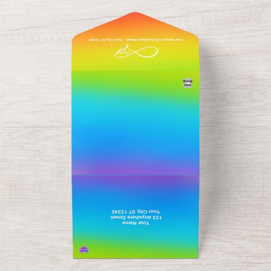 Arc-en-ciel tout en un mariage Invitations (Dehors)