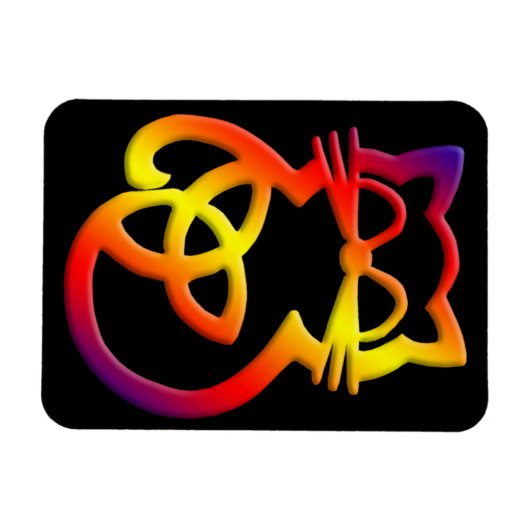 Arc en ciel Trinity noeud Celtic Cat Magnet (Horizontal)